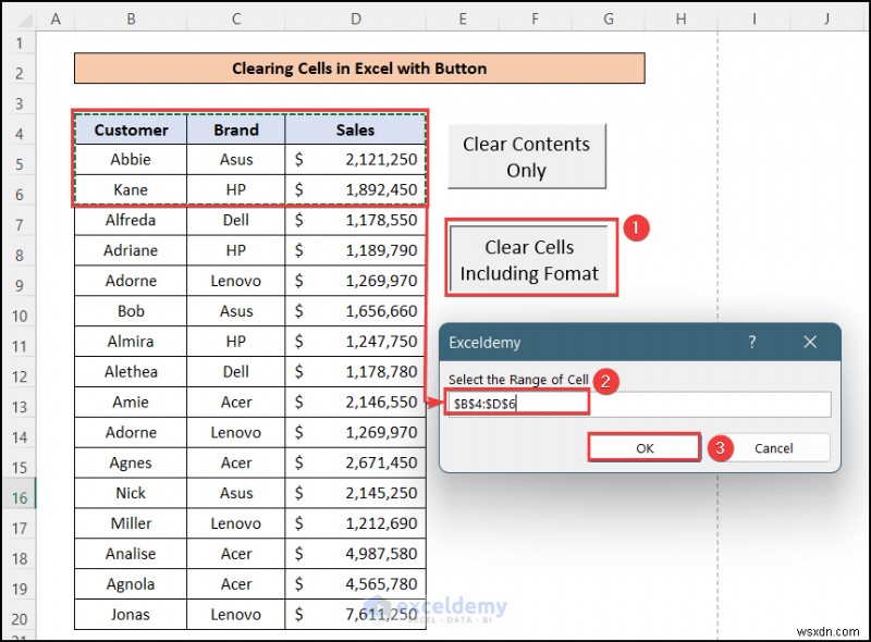 Dễ dàng xóa các ô Excel bằng nút một lần bấm:4 bước đơn giản 