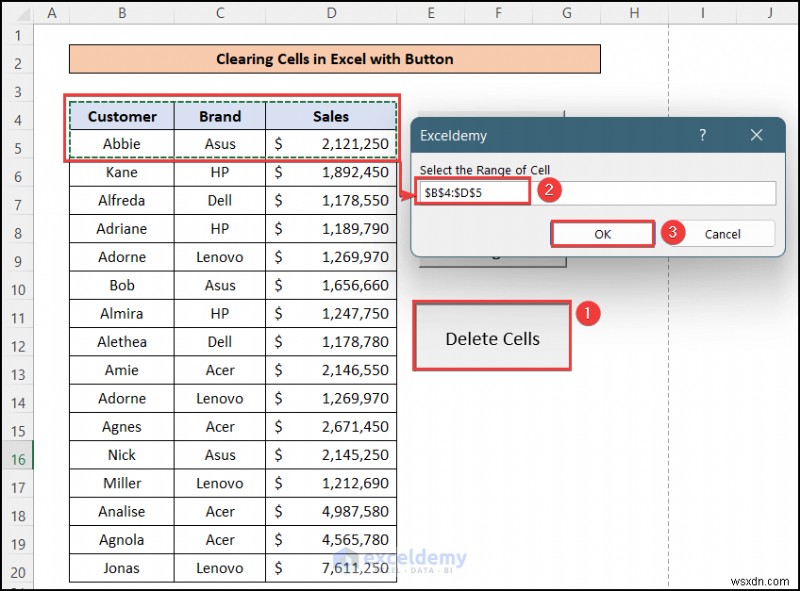 Dễ dàng xóa các ô Excel bằng nút một lần bấm:4 bước đơn giản 