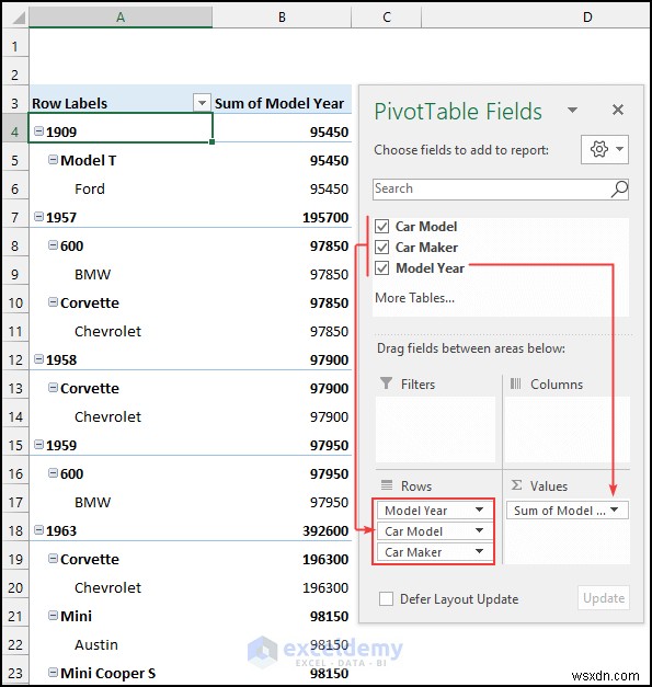 Thu nhỏ tệp Excel nhanh chóng bằng bảng tổng hợp