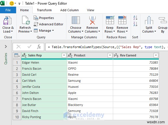 Tách cột Excel bằng Power Query:5 phương pháp dễ dàng, đã được chứng minh