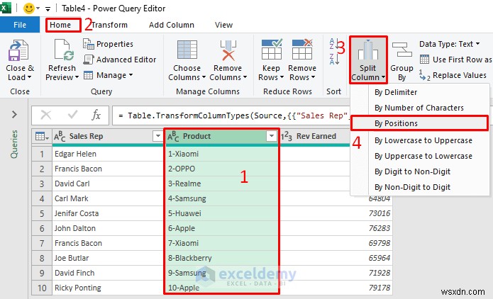 Tách cột Excel bằng Power Query:5 phương pháp dễ dàng, đã được chứng minh