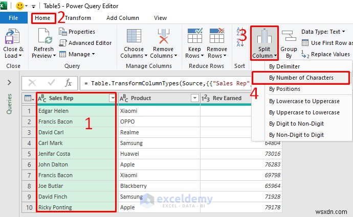 Tách cột Excel bằng Power Query:5 phương pháp dễ dàng, đã được chứng minh