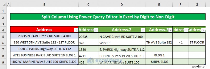 Tách cột Excel bằng Power Query:5 phương pháp dễ dàng, đã được chứng minh