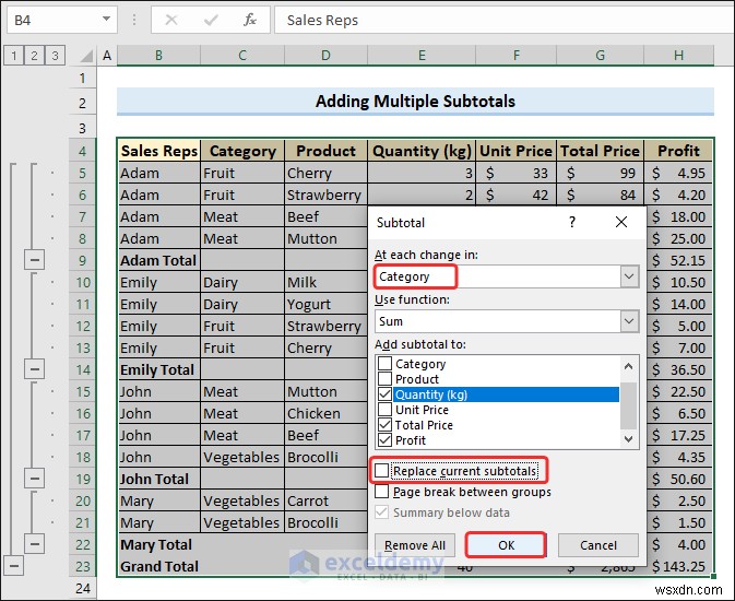 Tổng phụ Excel:7 kỹ thuật đã được chứng minh để tóm tắt dữ liệu chính xác 