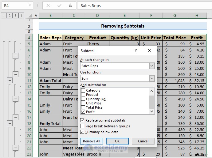 Tổng phụ Excel:7 kỹ thuật đã được chứng minh để tóm tắt dữ liệu chính xác 