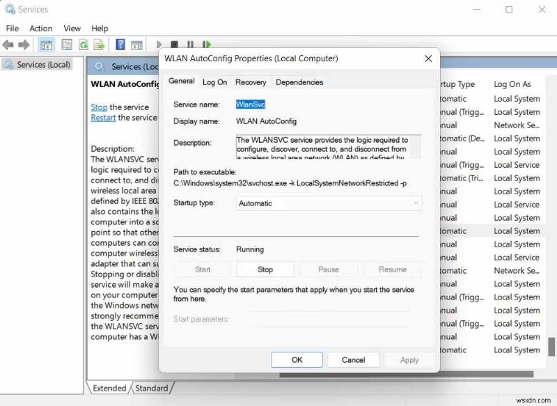 Giải quyết nhanh chóng lỗi dịch vụ  Windows Could Not Start the WLAN AutoConfig  