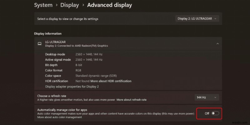 Bật Quản lý màu tự động cho ứng dụng Windows 11:Hướng dẫn từng bước 