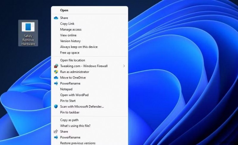 Tạo lối tắt tháo USB an toàn trong Windows 11 
