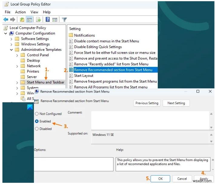 Dễ dàng xóa phần được đề xuất khỏi Menu bắt đầu của Windows 11 