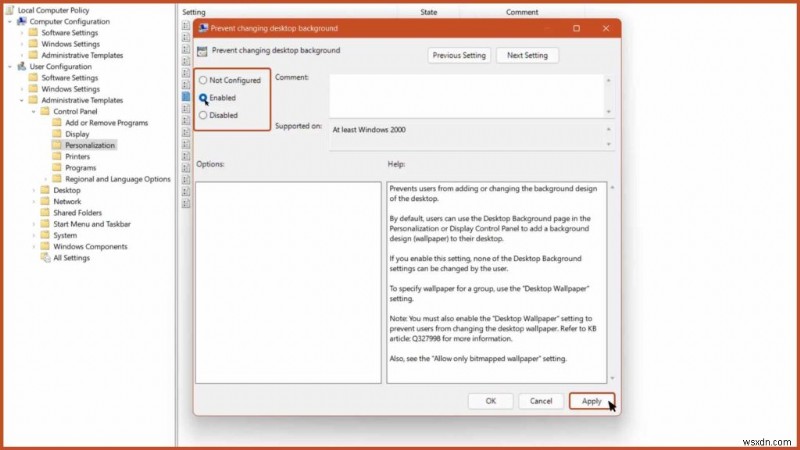 Ngăn người khác thay đổi hình nền máy tính Windows 11 của bạn – Các bước đơn giản 