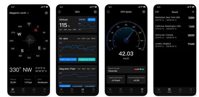 9 ứng dụng la bàn hàng đầu trên iOS:Tự tin theo dõi lộ trình, tốc độ và khoảng cách 