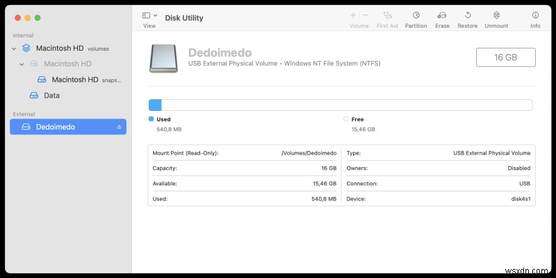 Truy cập ổ đĩa NTFS trên macOS mà không cần cài đặt trình điều khiển 