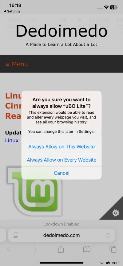 UBlock Origin Lite cho Safari trên iOS:Chặn quảng cáo mạnh mẽ &đồng bộ nhạc dễ dàng