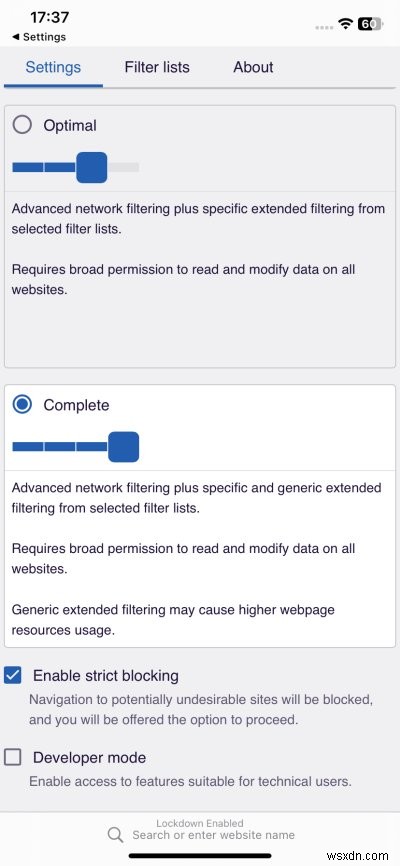 UBlock Origin Lite cho Safari trên iOS:Chặn quảng cáo mạnh mẽ &đồng bộ nhạc dễ dàng