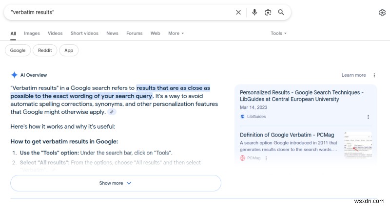 Tìm kiếm của Google không có lớp phủ AI + Công cụ tìm kiếm Firefox tùy chỉnh 