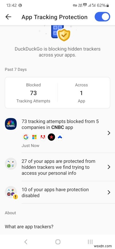 Bảo vệ theo dõi ứng dụng DuckDuckGo:Đánh giá chuyên sâu và cách nó bảo vệ quyền riêng tư trên thiết bị di động của bạn 