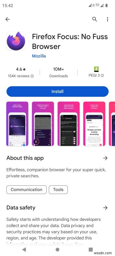 Khám phá Firefox Focus:Tiện ích mở rộng Safari nhẹ, ưu tiên quyền riêng tư 