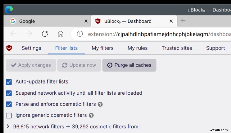 Cách giải quyết bộ lọc nguồn gốc UBlock không tải được khi khởi động trình duyệt 