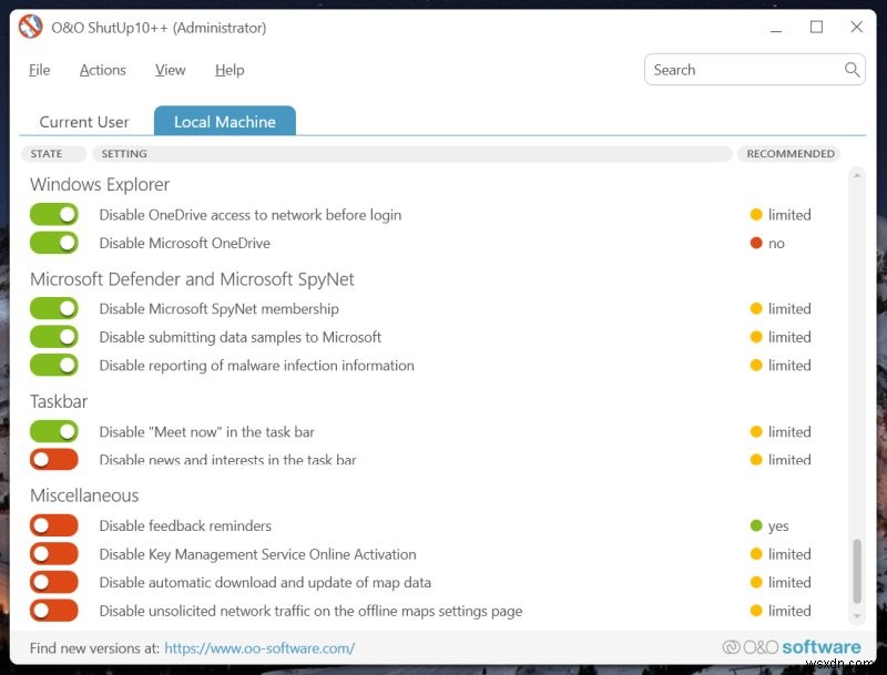O&O ShutUp10++ &AppBuster:Phần mềm giải độc Windows 11 toàn diện 
